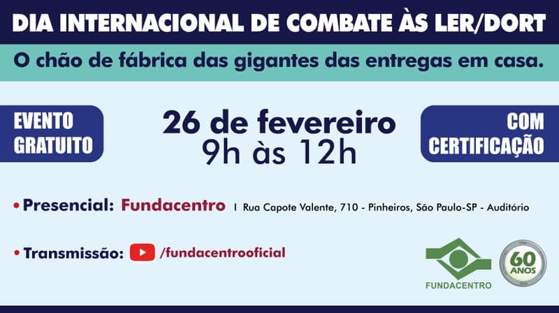 Evento gratuito da Fundacentro discute LER/Dort em trabalhadores de logística